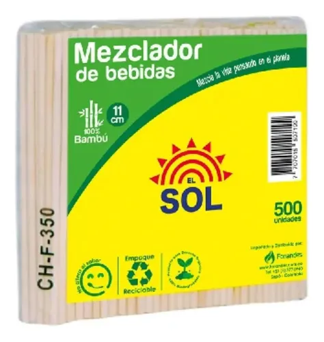 Mezclador Bambú 11 Cm. Paq x 500